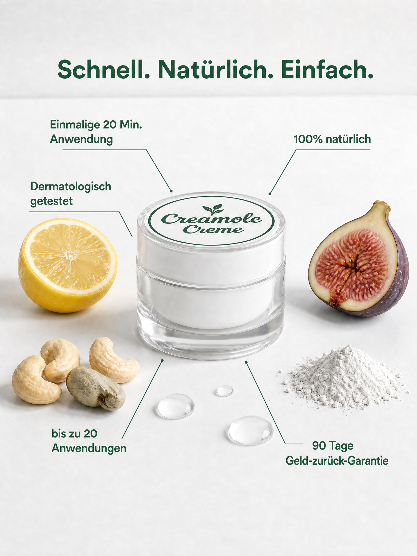 Creamole - Natürliche Creme zur Entfernung von Muttermalen, Leberflecken & Warzen